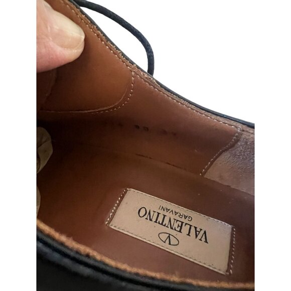 Valentino Garavani Rockstud Derby Loafers Matte Calfskin Black Size 39 NEW Flats - Picture 9 of 10